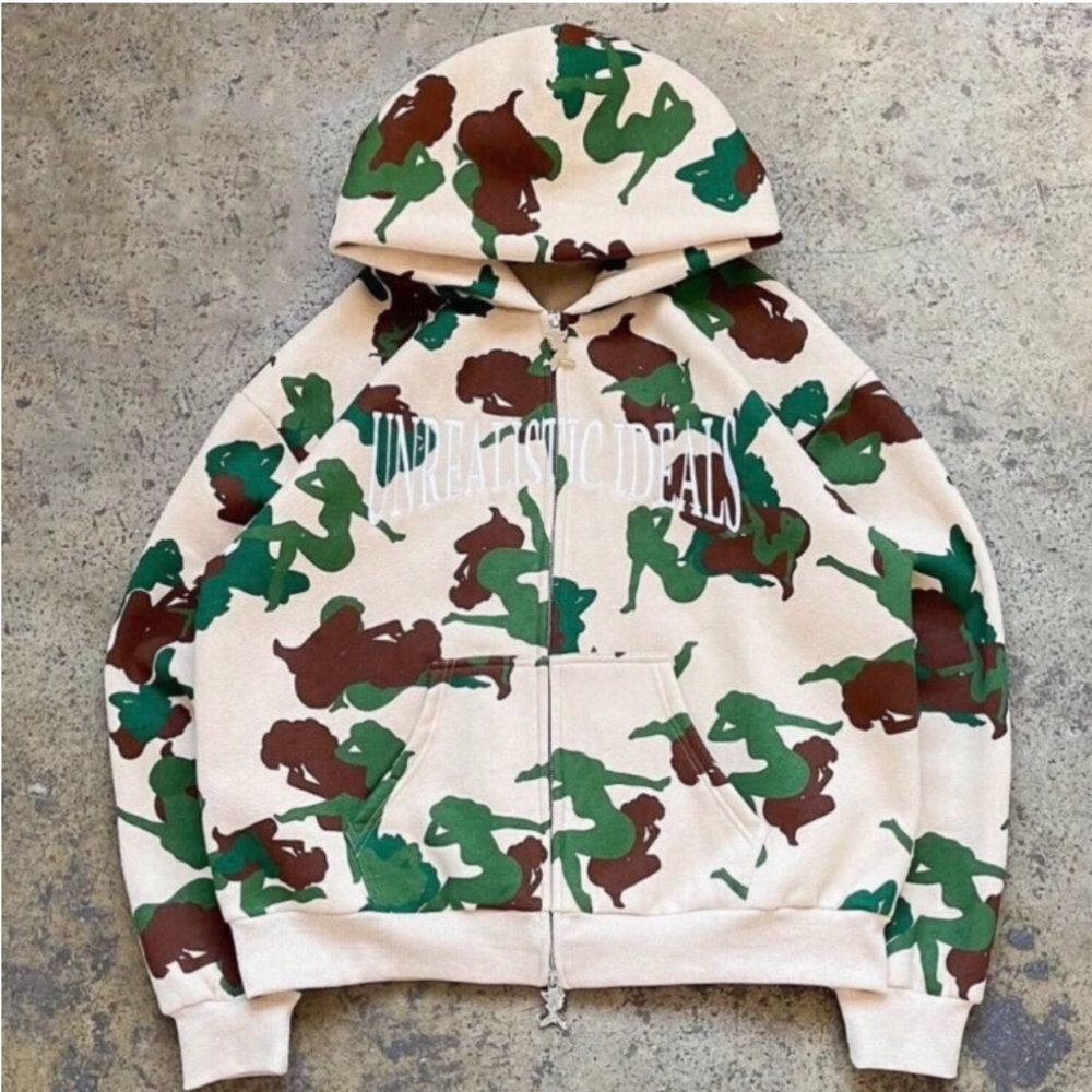 RARE camo full zip made out of girls